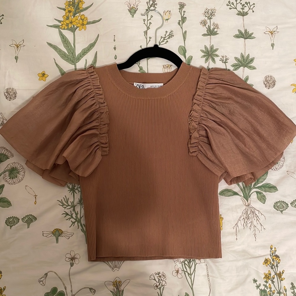 Zara Blouse w/ Ruffled Sleeves